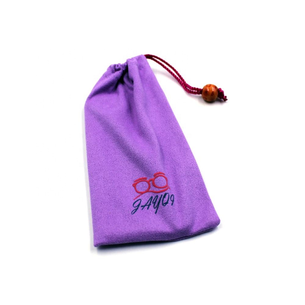 Sac en tissu microfibre doux pour lunettes de soleil de haute qualité