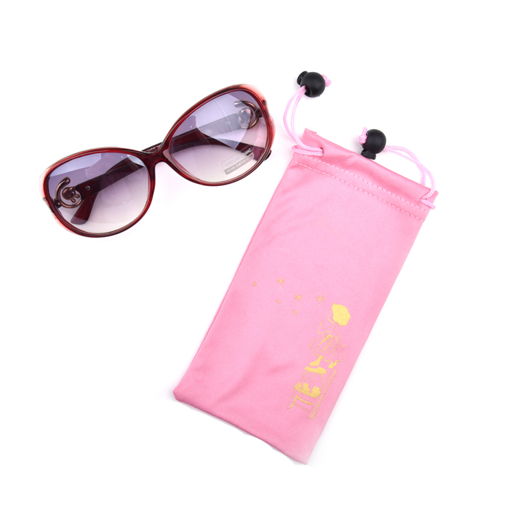 Pochette de lunettes de soleil simple rose personnalisée avec logo